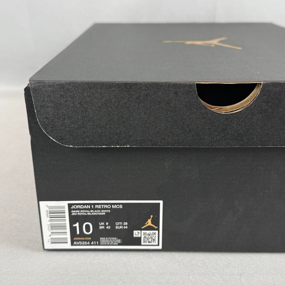 Nike Air Jordan Retro 1 MCS Baseball Cleats Mens 10 Royal Blue Black White New - Picture 10 of 10